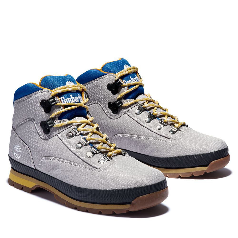 Timberland Παπούτσια Πεζοπορίας Ανδρικα Γκρι - Euro Hiker Knit Mid - Greece 9721508-QN